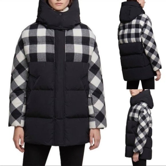 WOOLRICH Buffalo Check Puffer Down Coat - Small - NWT - Picture 1 of 9